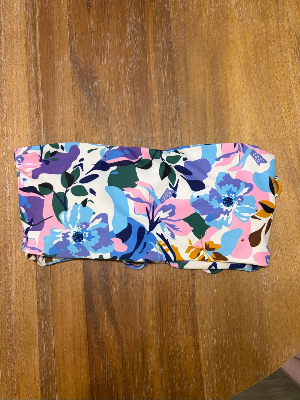 Blue and Pink Floral Bandeau Top